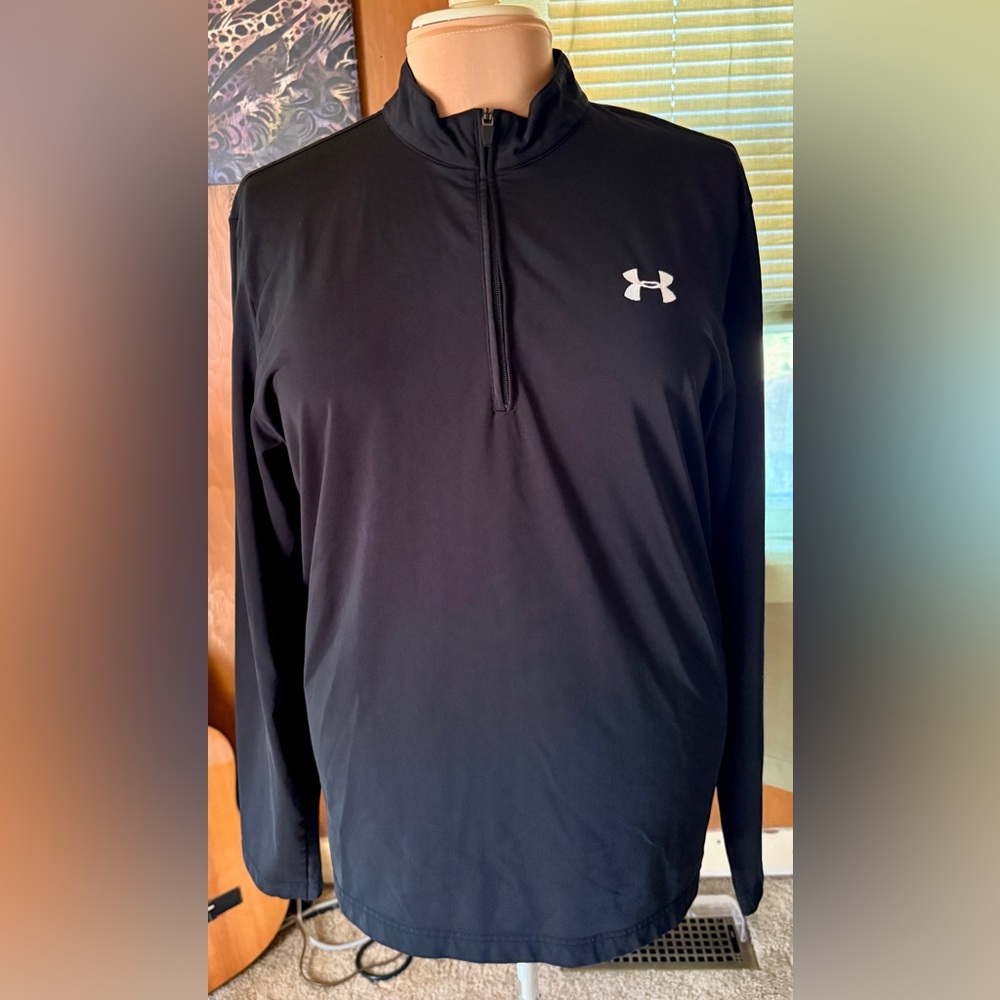 Vintage Under Armour 1/4 Zip Pullover  - Black (Size XL)